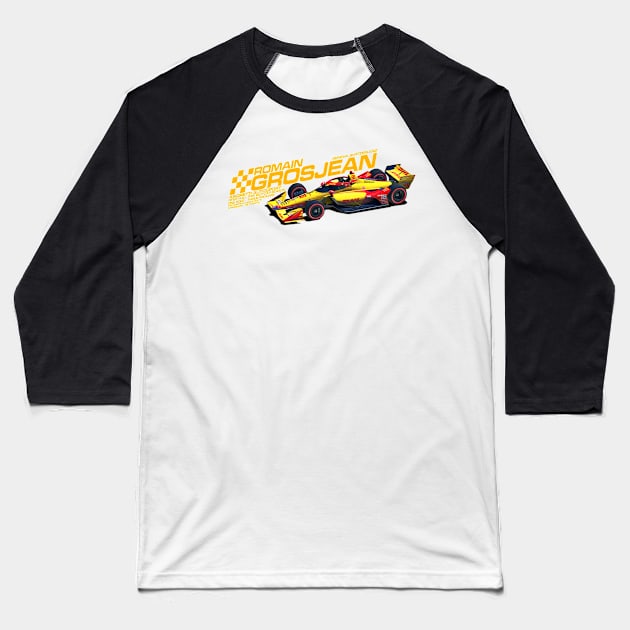 Romain Grosjean 2022 (yellow) Baseball T-Shirt by Sway Bar Designs